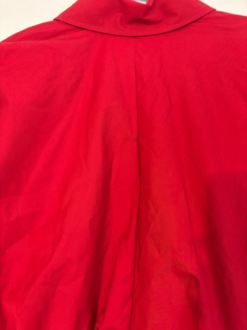 Red Poplin Button Down Tie Front Top | Luxury | CBK | Old Money | Preppy | 90s - Picture 10 of 10